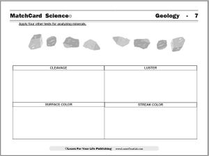 Mineral Identification Worksheet