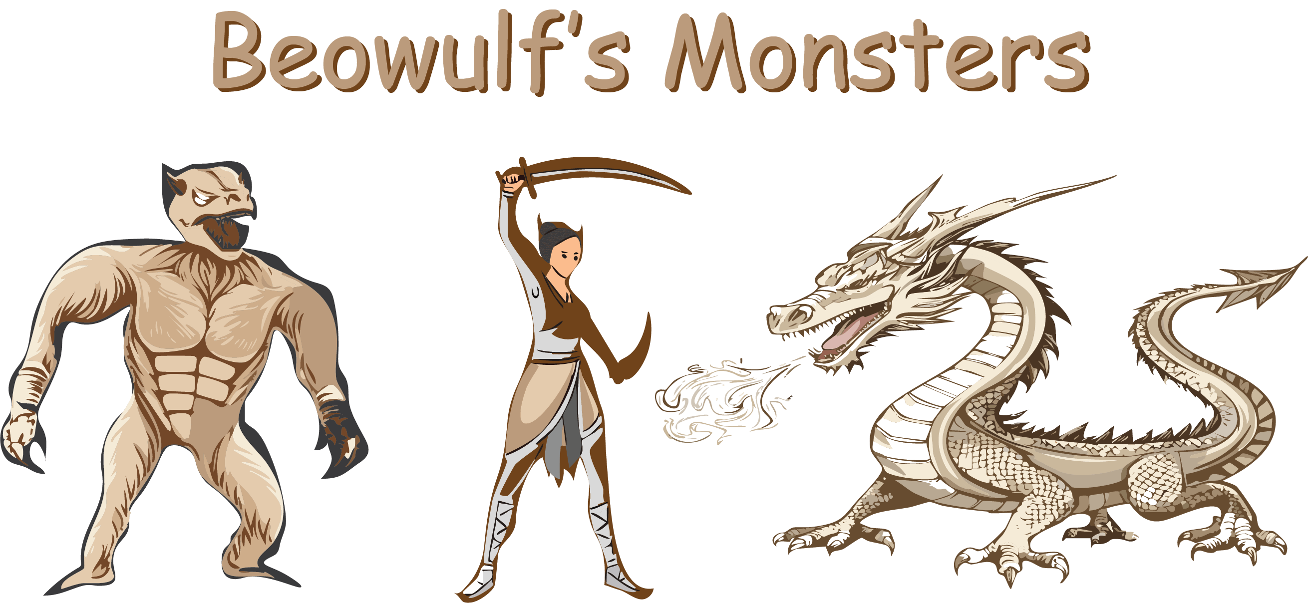 Beowulf's monsters: Grendel, mother and dragon