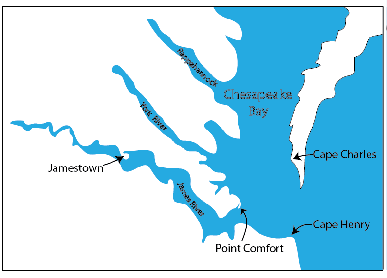 Jamestown, Cape Charles and Cape Henry