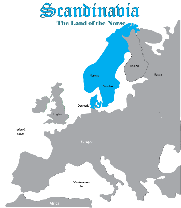 Map of Scandinavia and Country of the Norse