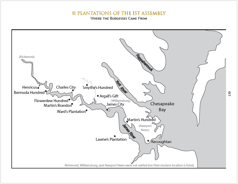 11 Settlements at Virginia 1st Legislative Assembly