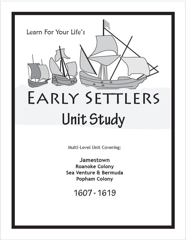 Early Settlers Unit Study Title Page