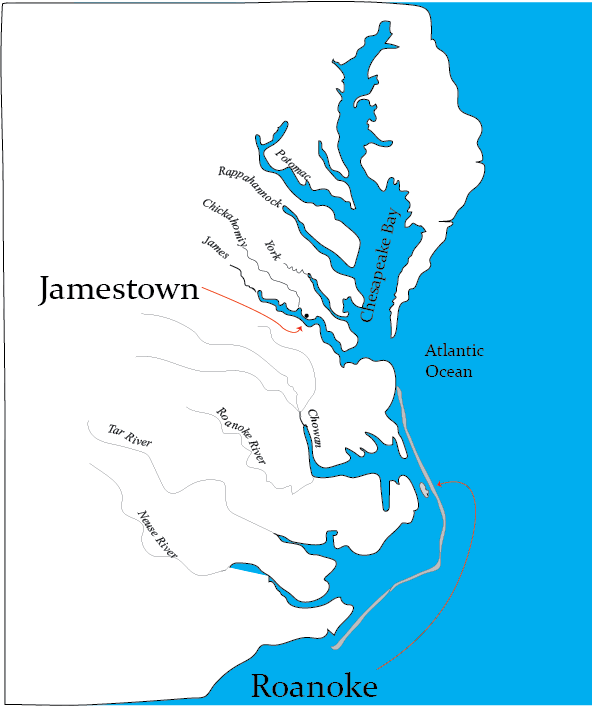 Roanoke and Jamestown Rivers