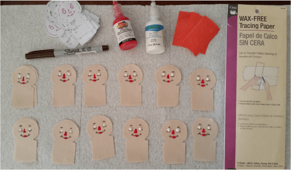Fabric paint for Raggedy Ann faces