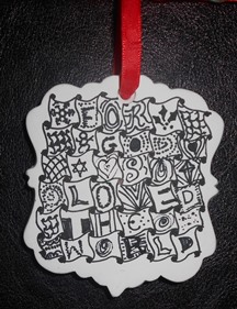 Christian Zentangle Tree Ornament